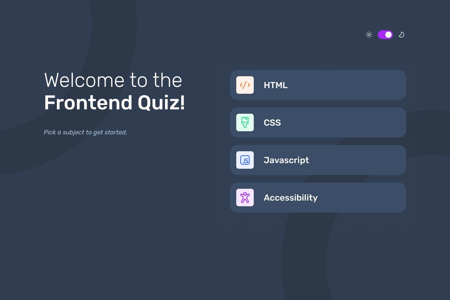 An image of the Quiz web app project.